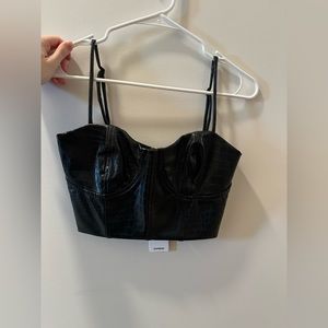 Black Leather corset top